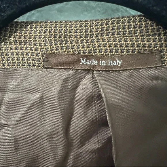 Ermenegildo Zegna Trofeo Silk Brown Glen Plaid Blazer 56L (IT)/46L (US)